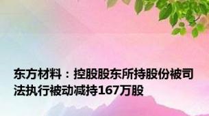 东方材料：控股股东所持股份被司法执行被动减持167万股