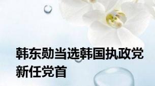 韩东勋当选韩国执政党新任党首