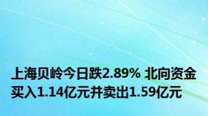 上海贝岭今日跌2.89% 北向资金买入1.14亿元并卖出1.59亿元