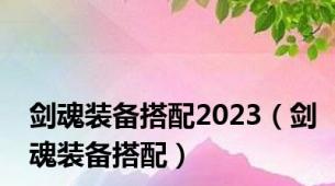 剑魂装备搭配2023（剑魂装备搭配）