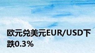 欧元兑美元EUR/USD下跌0.3%