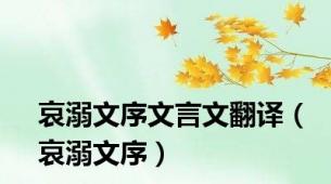 哀溺文序文言文翻译（哀溺文序）