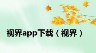 视界app下载（视界）