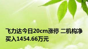 飞力达今日20cm涨停 二机构净买入1454.66万元