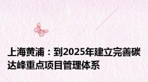 上海黄浦：到2025年建立完善碳达峰重点项目管理体系