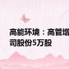 高能环境：高管增持公司股份5万股