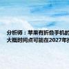 分析师：苹果有折叠手机的规划，大概时间点可能在2027年推出