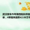 武汉发布今年第四批拟供地项目清单，4宗地块面积42.88万平方米