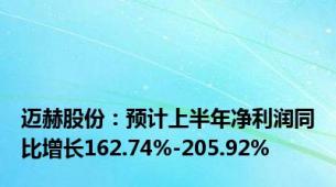 迈赫股份：预计上半年净利润同比增长162.74%-205.92%