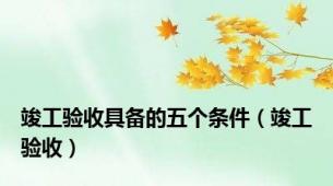 竣工验收具备的五个条件（竣工验收）