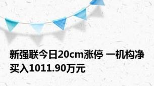 新强联今日20cm涨停 一机构净买入1011.90万元