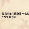 海马汽车今日涨停 一机构净买入1729.32万元