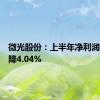 微光股份：上半年净利润同比下降4.04%