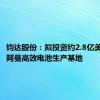 钧达股份：拟投资约2.8亿美元建设阿曼高效电池生产基地