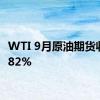 WTI 9月原油期货收涨0.82%