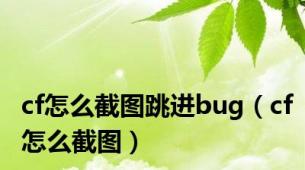 cf怎么截图跳进bug（cf怎么截图）