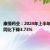 康缘药业：2024年上半年净利润同比下降3.73%