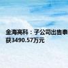 金海高科：子公司出售泰国土地获3490.57万元