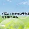 广联达：2024年上半年净利润同比下降22.70%