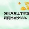 宾利汽车上半年营业利润同比减少33%