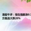 港股午评：恒生指数涨0.17% 东方甄选大跌20%