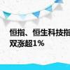 恒指、恒生科技指数双双涨超1%