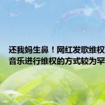 还我妈生鼻！网红发歌维权：通过音乐进行维权的方式较为罕见