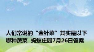 人们常说的“金针菜”其实是以下哪种蔬菜  蚂蚁庄园7月26日答案