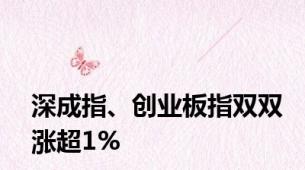 深成指、创业板指双双涨超1%