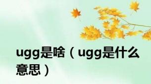 ugg是啥（ugg是什么意思）