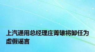 上汽通用总经理庄菁雄将卸任为虚假谣言