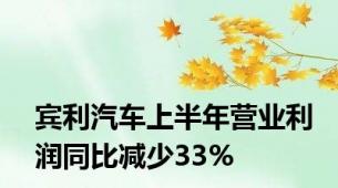 宾利汽车上半年营业利润同比减少33%