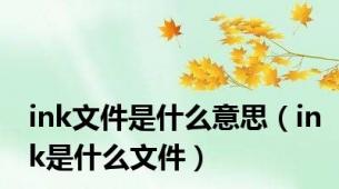 ink文件是什么意思（ink是什么文件）