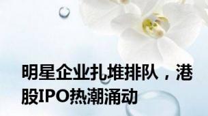 明星企业扎堆排队，港股IPO热潮涌动