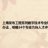 上海发布工程系列数字技术专业职称评审办法，明确14个专业方向人才评价标准