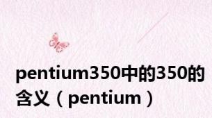 pentium350中的350的含义（pentium）