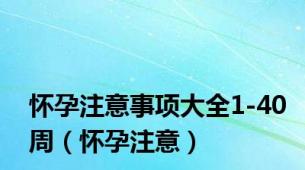 怀孕注意事项大全1-40周（怀孕注意）