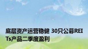 底层资产运营稳健 30只公募REITs产品二季度盈利