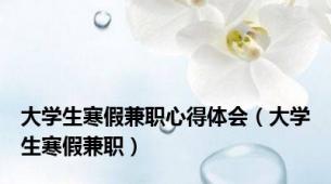 大学生寒假兼职心得体会（大学生寒假兼职）