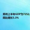 郑州上半年GDP为7252.4亿元 同比增长5.3%