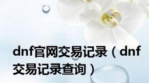 dnf官网交易记录（dnf交易记录查询）