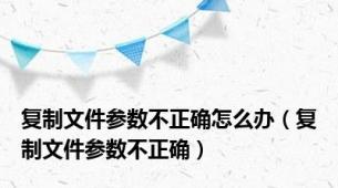 复制文件参数不正确怎么办（复制文件参数不正确）