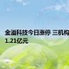 金溢科技今日涨停 三机构净买入1.21亿元