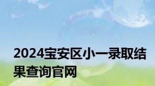 2024宝安区小一录取结果查询官网