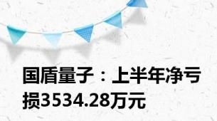 国盾量子：上半年净亏损3534.28万元