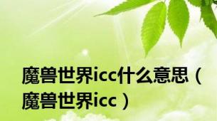 魔兽世界icc什么意思（魔兽世界icc）