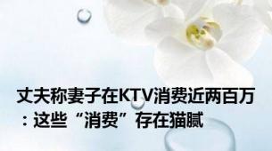 丈夫称妻子在KTV消费近两百万：这些“消费”存在猫腻