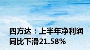 四方达：上半年净利润同比下滑21.58%