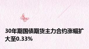 30年期国债期货主力合约涨幅扩大至0.33%