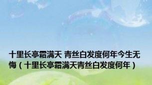 十里长亭霜满天 青丝白发度何年今生无悔（十里长亭霜满天青丝白发度何年）